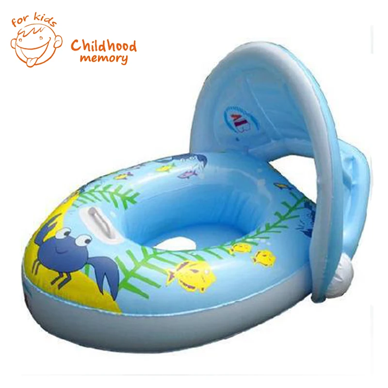 Awnings boat with a small crab ride ring child swim ring infant seat floating ring swimming boat