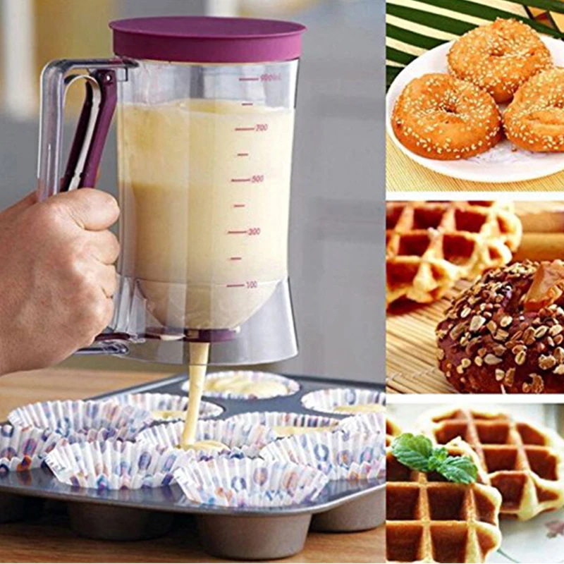 

WALFOS 900ml Cream Dispenser DIY Baking Pastry Cupcake Blenders Batter Dispenser Baking pancakes Bakeware Tool