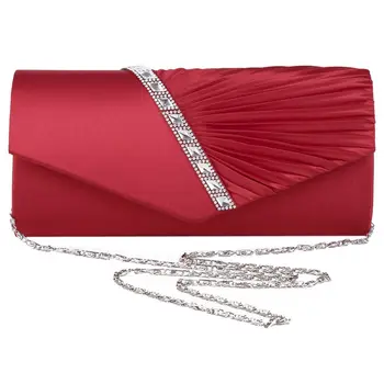 

Ladies Diamond Ruffle Party Prom Bridal Evening Envelope Clutch Bag