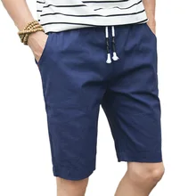 Льняные свободные мужские летние шорты хип-хоп мужские Шорты повседневные хлопковые шорты большого размера мужская летняя брендовая одежда Masculino