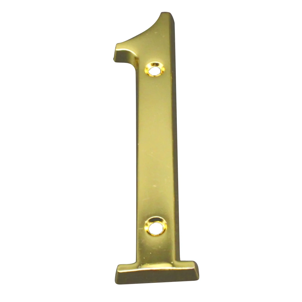 Желтый золотой дом номер большой дом дверь цифра дл обозначения номера дома или квартиры цифры алюминиевый гвоздь фиксированный большой отель офис дверь адрес знак#0-9 - Цвет: Number 1