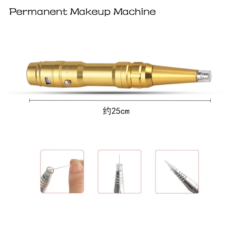 

1set Professional Precise scale adjustment Permanent Makeup Tattoo Machine Electric Cosmetic Guns with 10pcs tips and micro need