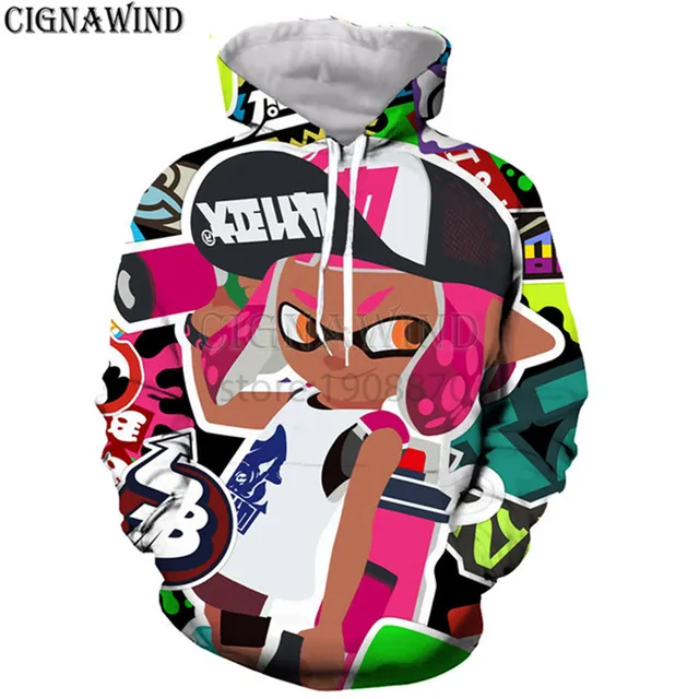 New arrival funny hoodie men/women game Splatoon 3D printed hoodies