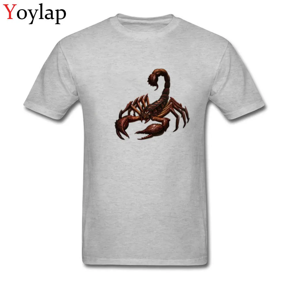 

Scorpion Design Stylish Men's T-shirt Cool 3D Cartoon Animal Print Pure Cotton Clothing Colorfast Top Tees