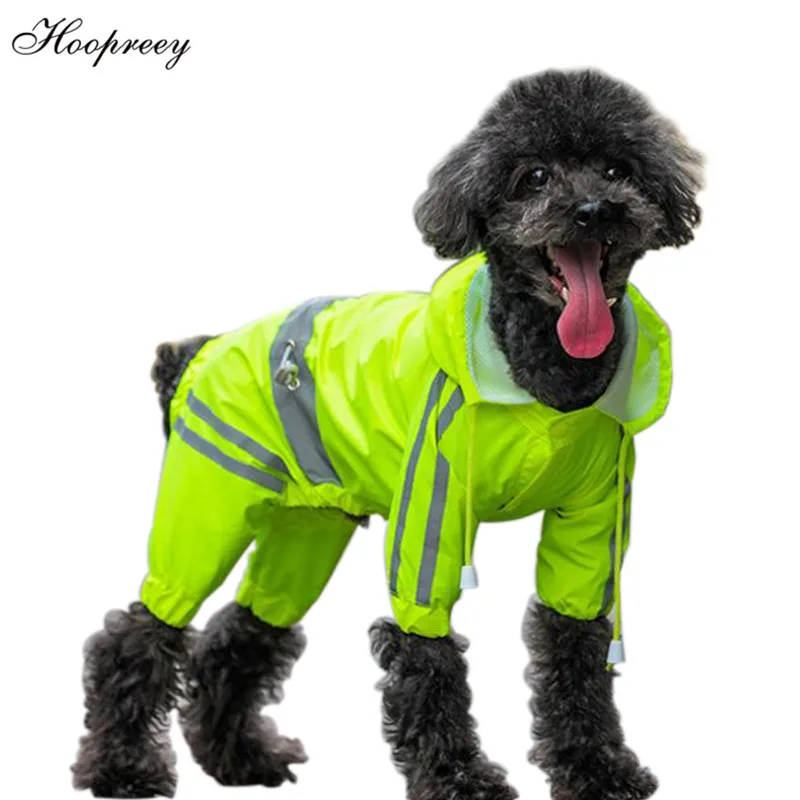 Pet Dog Raincoat Hoody Waterproof Rain Walking Dog Rainwear Hoodie