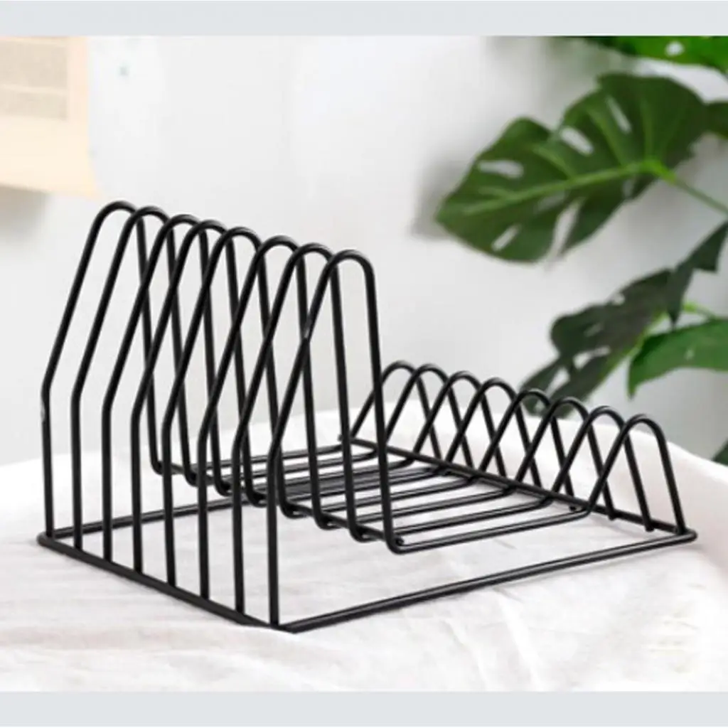 Irregular/Triangle File Organizer Wire Collection Desktop Iron Storage Rack Bookshelf Magazine Holder for Office Home Decoration