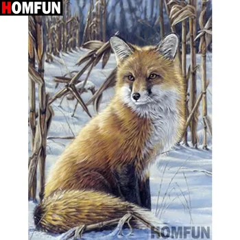 

HOMFUN Full Square/Round Drill 5D DIY Diamond Painting "Animal fox" Embroidery Cross Stitch 5D Home Decor Gift A17850