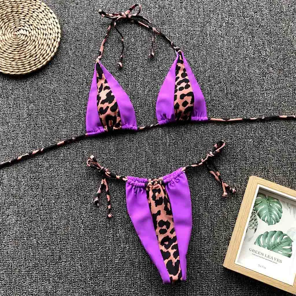 

Women Sexy Leopard Bikini Push-Up Pad Swimwear Bathing Swimsuit Beachwear Micro String Bikini Female Biquini Stroj Kapielowy #B