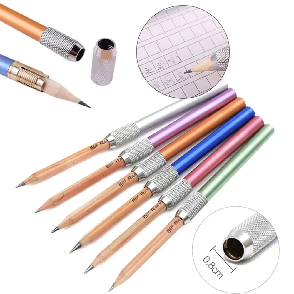 Metal Pencil Extender 6 Colors Sketch Pen Extender Rotary Detachable 11
