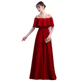 

Handwork Beading Dresses Stage Show Cheongsam Dress Vestidos Chinos Oriental Qipao Evening Gowns Classic Party Dress De Festa