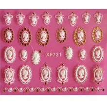 Belle 3D tête portrait conception transfert d'eau ongles Art autocollant décalcomanies fille femmes manucure outils ongles enveloppes décalcomanies(China)