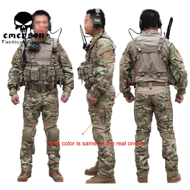 Мужская Боевая Cype стильная Gen2 униформа для страйкбола Пейнтбол Охота тактическая рубашка брюки и налокотники наколенники Multicam MC Униформа EM2725