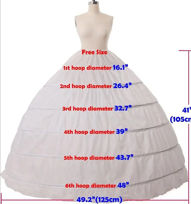 Пышное белое 6 обручальное бальное платье свадебная Нижняя юбка кринолин юбка рокабилли для свадьбы Пышное Платье