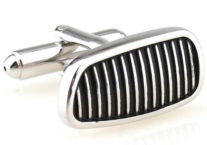 

Free shipping Cuff Buttons cuff links black color air intake grid design copper material men cufflinks whoelsale&retail