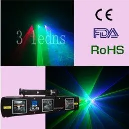 Laser Light 50mW 532nm green laser +100mW Violet Blue+100mW Red  for disco party DJ equipment