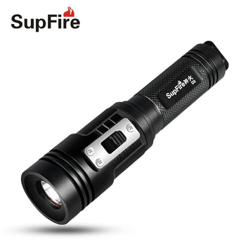 

Professional Diving Torch D3 Flashlight SupFire Original LED Light Tactical Military Police Light with 18650 Battery S007