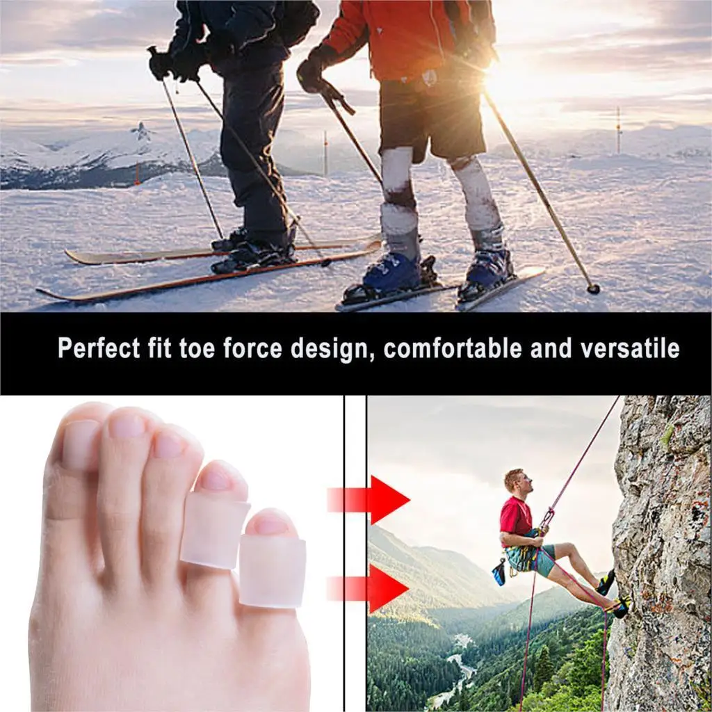 Sumifun 2Pcs/Pair Gel Toe Protector Corn Corrector Hammer Toes Suport Separator Foot Care Tool C1491