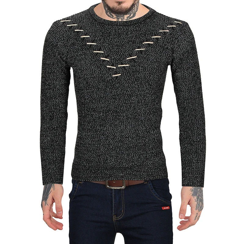 Новая модная брендовая одежда Для Мужчин's шва свитер Простой с круглым вырезом Повседневный пуловер Для мужчин свитер трикотаж Для мужчин;