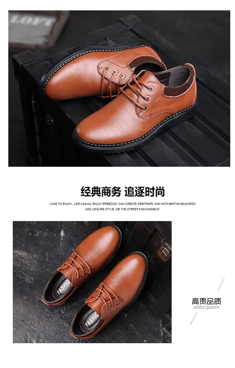 New Men Casual Genuine Leather Shoes Fashion Breathable Men's Formal Shoes Lace-up Flat for Men Shoes Zapatos De Hombre