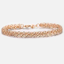 Браслеты для женщин и мужчин, 585, розовое золото, свисающие звенья, браслет на цепочке,, мужские s, Женские Ювелирные изделия, модные подарки, Прямая поставка, 6 мм, KCB09