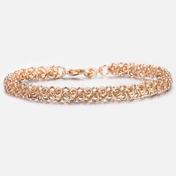 

Bracelets For Women Men 585 Rose Gold Swirl Link Chain Bracelet Mens Woman Jewelry Fashion Gifts Dropshipping 6mm KCB09