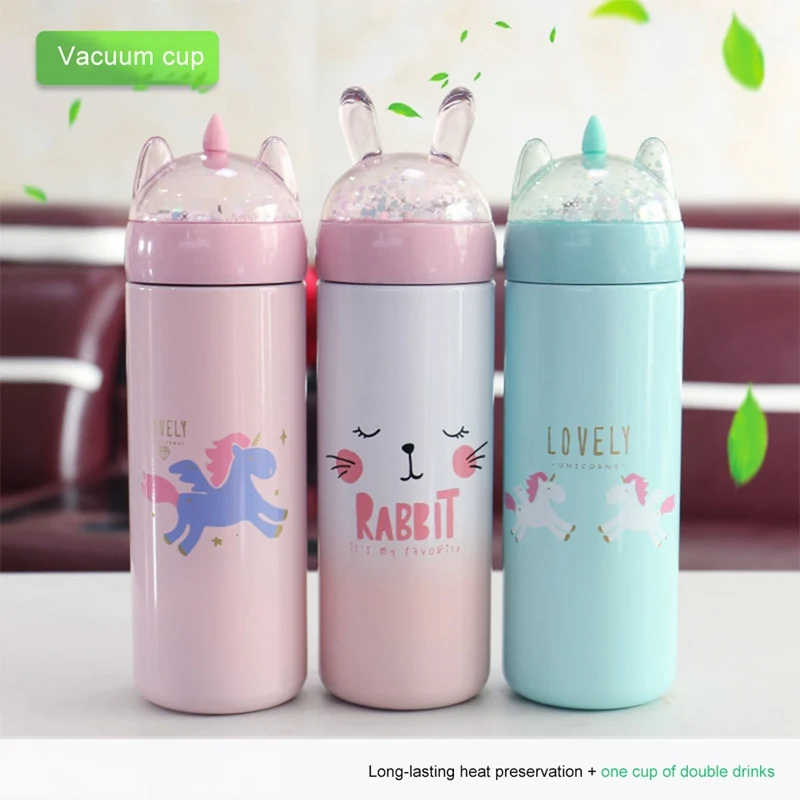 

2019 New Cute Unicorn Thermos 330ml Stainless Steel Vacuum Flask Thermos Girl Portable Thermal Thermocup Coffee Tea Mug