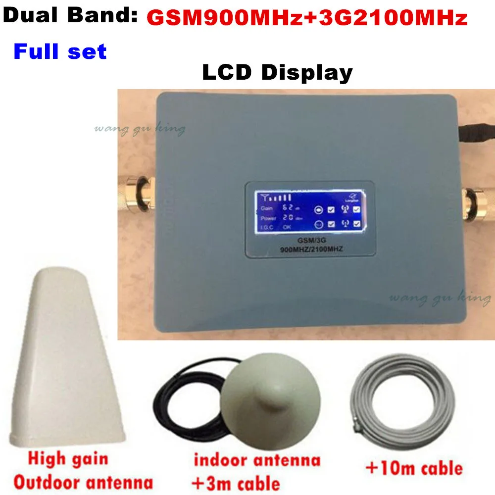 

for Russia LCD display dual bands 3G W-CDMA 2100MHz GSM 900Mhz Cell Phone Signal Booster GSM 2G UMTS Signal Repeater Amplifier