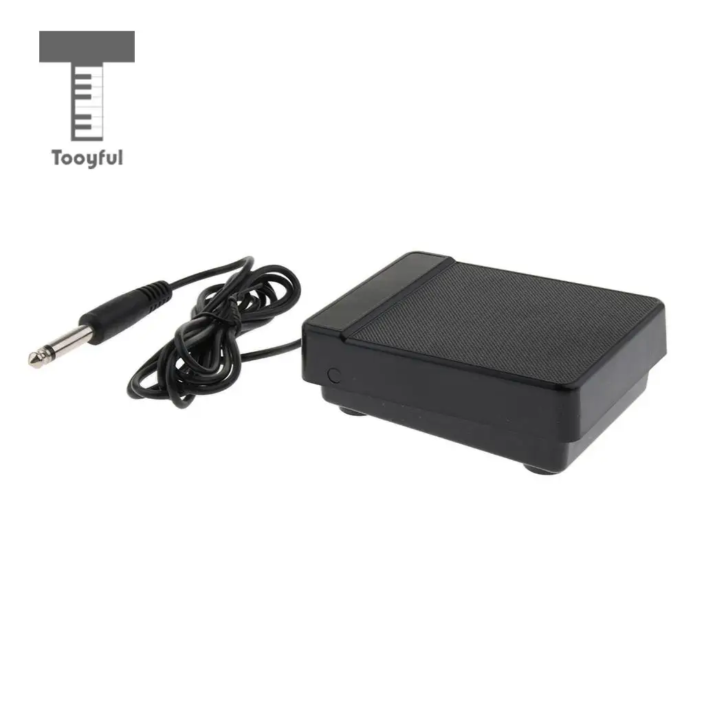 Tooyful Durable Black 6.35mm Jack Sustain Pedal Foot Switch Low Noise for 61key 88key Electronic Piano Accessory