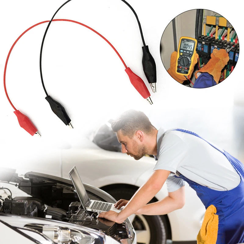 

Alligator Clip Test Clip Laboratory Automobile Simple Operation Power Supply Crocodile Clip Economic Copper Wire 2pcs