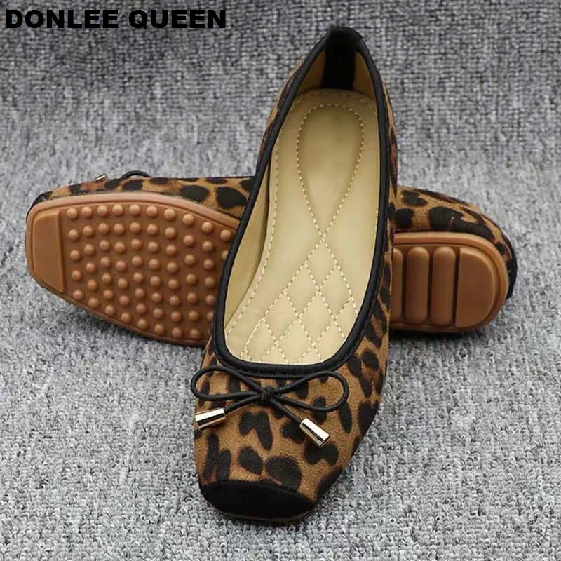 open toe leopard flats