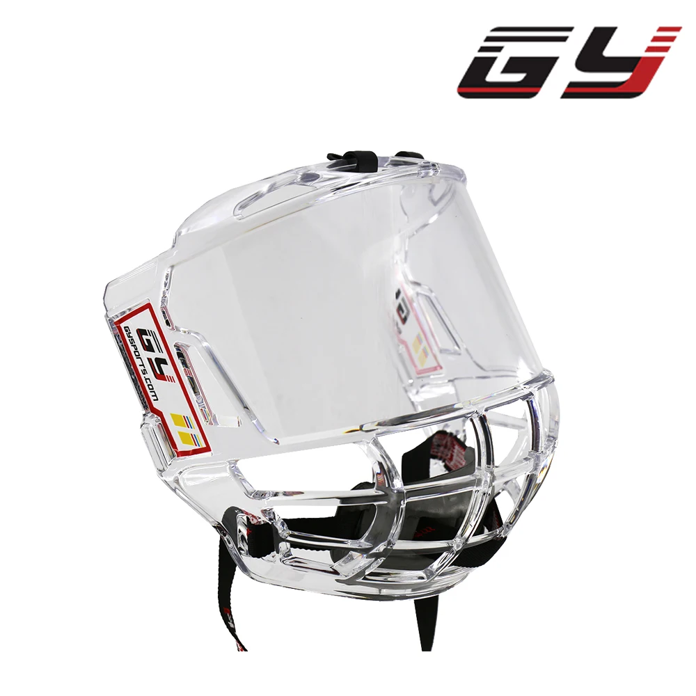 Najtaniej GY sportowe bezpośrednio sprzedaż sklep dwustronne Anti Fog hokej na lodzie Visor klatka przezroczyste wspaniały widok darmowa wysyłka