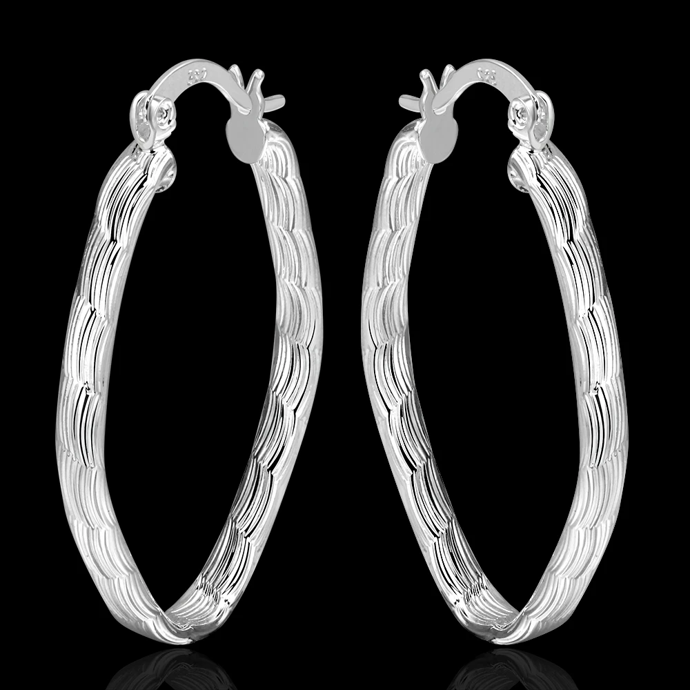 CHUKUI Silver Color Fish Pattern Big Hoop Earrings For Women Hoops Earings Boucles D Oreille Femme Bijoux (3)