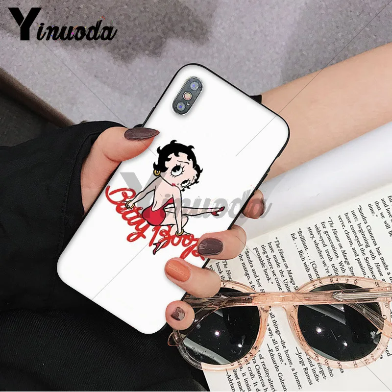 Yinuoda горячая Распродажа betty boop новое поступление черный чехол для мобильного