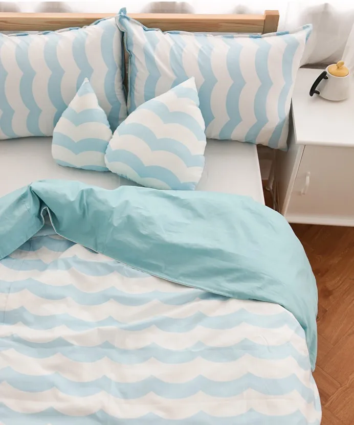 150 200cm Kids Blue Duvet Cover Without Comforter Send 2 Pillow