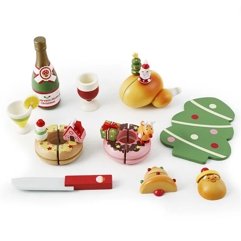 

Simulation Mid-Autumn festival moon cake kids christmas turkey champagne children Pretending to play with a toy set