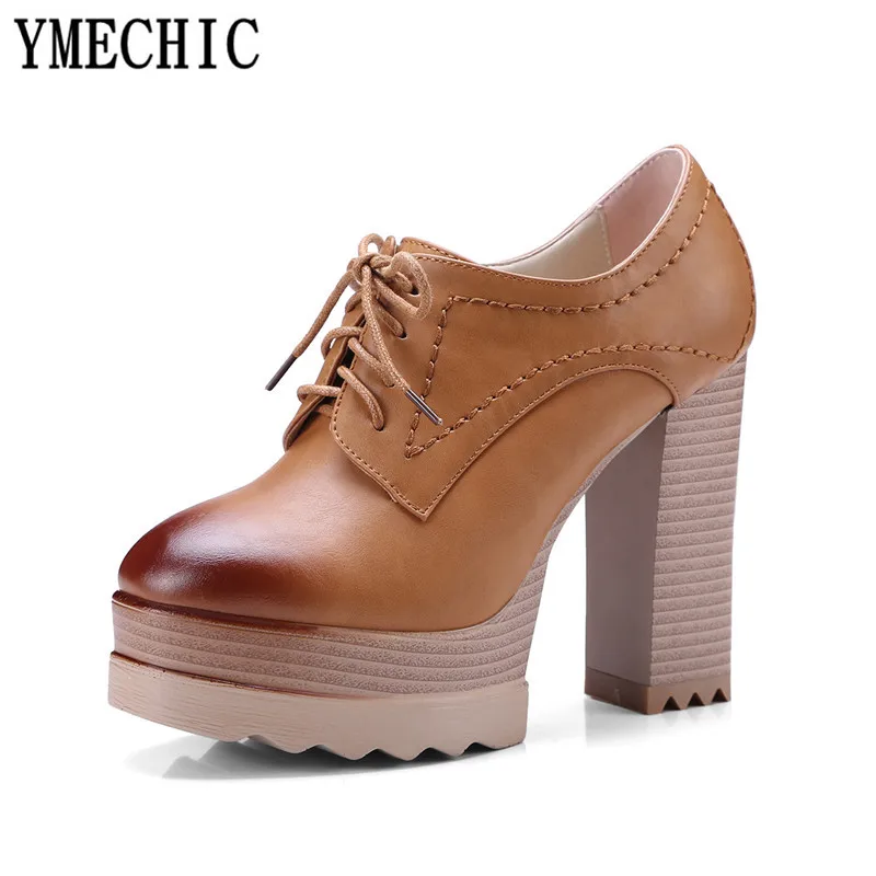 Женские туфли лодочки на платформе YMECHIC осенние гладиаторы очень высоком каблуке