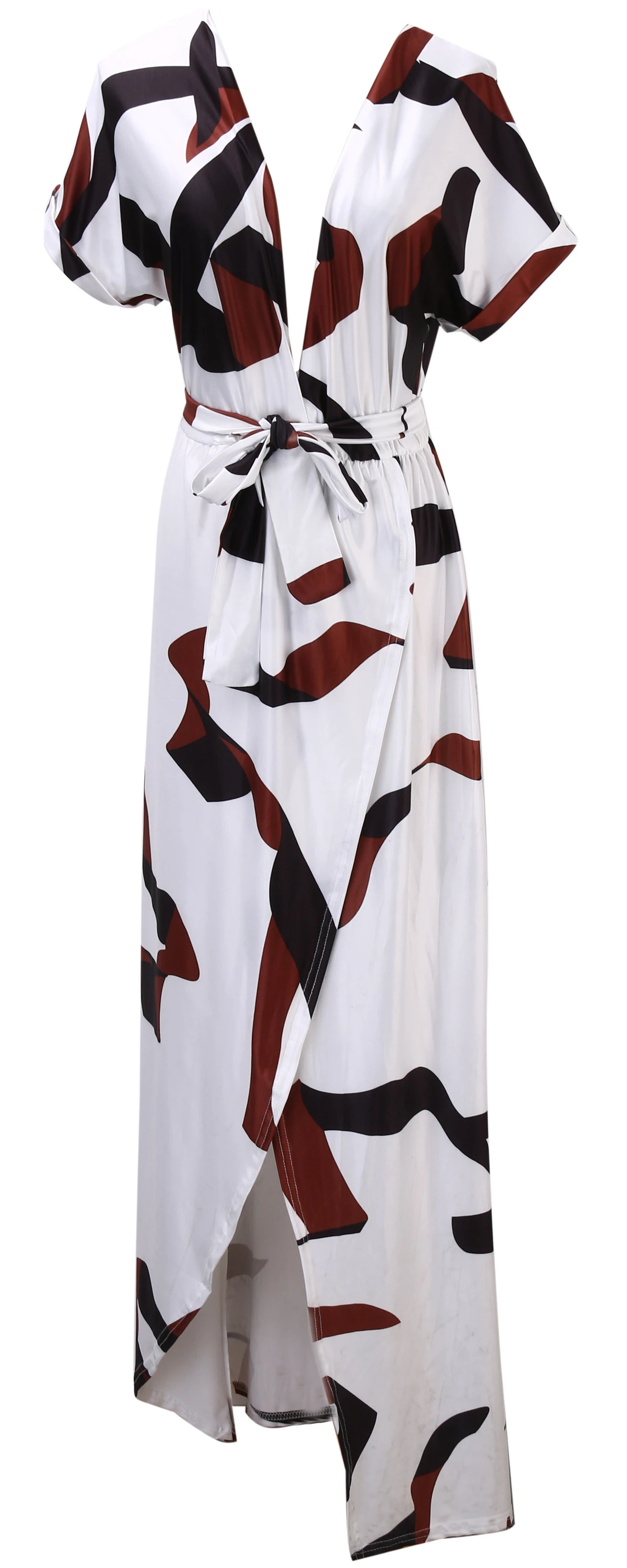 Прямая поставка, женское летнее Бохо повседневное Длинное Макси Вечернее пляжное платье, сарафан - Цвет: Коричневый