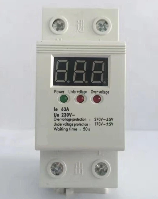 

40A 220V automatic reconnect over voltage and under voltage protection protective device relay with Voltmeter voltage monitor