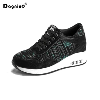 

DAGNINO Height Increasi Women's Wedge Shoes Spring Autumn 2018 New With Shallow Mouth Low Shoe Platform Casual Shoes Sneakers
