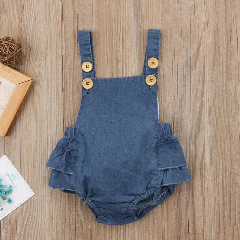 newborn denim romper