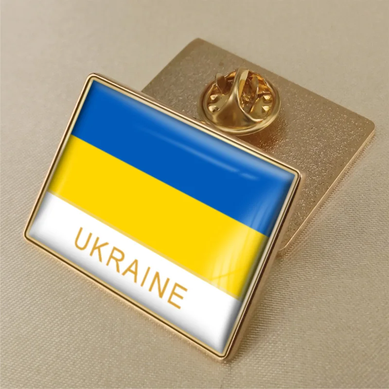 Украина один флаг нагрудные булавки - Окраска металла: Ukraine-RL