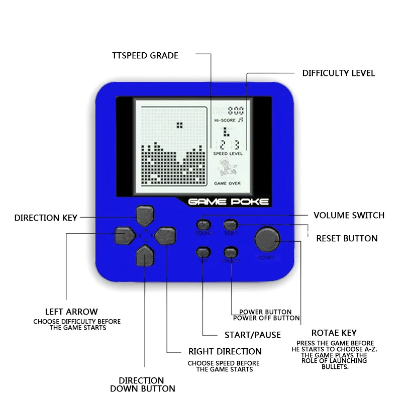 1 unidades al azar Color Mini juego Retro Tetris Consola portátil LCD Jeux Mini juego de los jugadores Juegos Consola Portatil oyun konsolu 1 unidades al azar Color Mini juego Retro Tetris Consola portátil LCD Jeux Mini juego de los jugadores Juegos Consola Portatil oyun konsolu