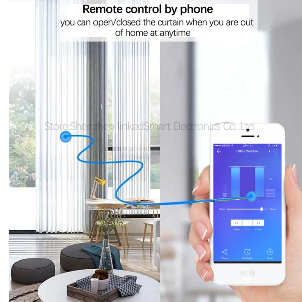 Умный двигатель для штор Ewelink app беспроводной мотор занавесок с управлением через