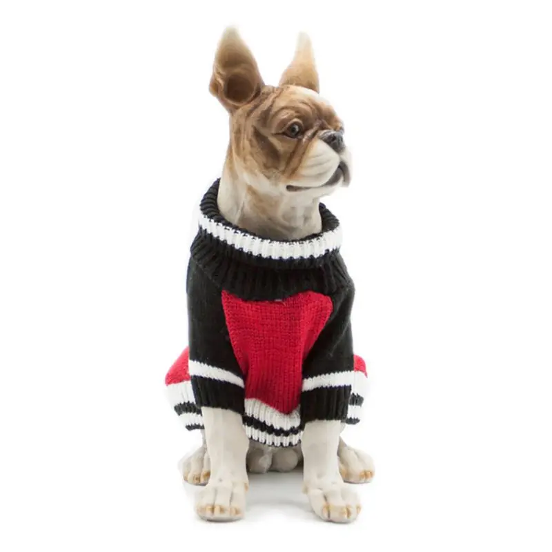 Осенне-зимний свитер для Собаки Одежда для домашних животных вязаная одежда красный желтый синий холодная погода