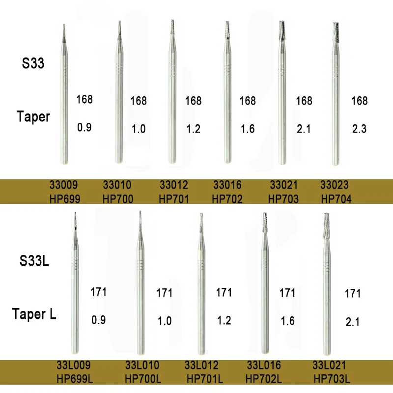10 шт./лот iso 168 конус точный и прочный Боры Стоматологические твердосплавные боры для полировки стоматологических лабораторий