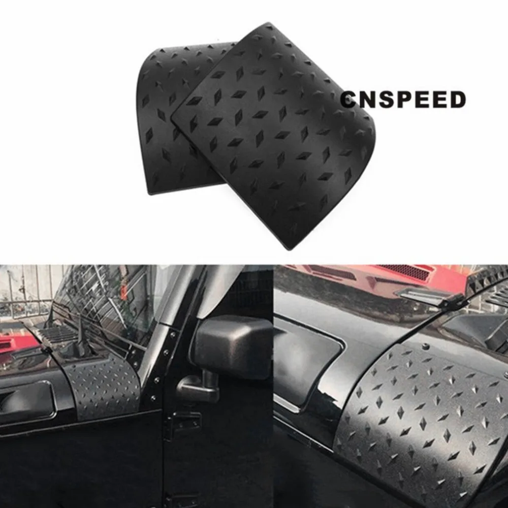 1Pair Car Styling Hood Angle Wrap Covers Cowl Body Armor Front Cover Protective Fairing Diamond