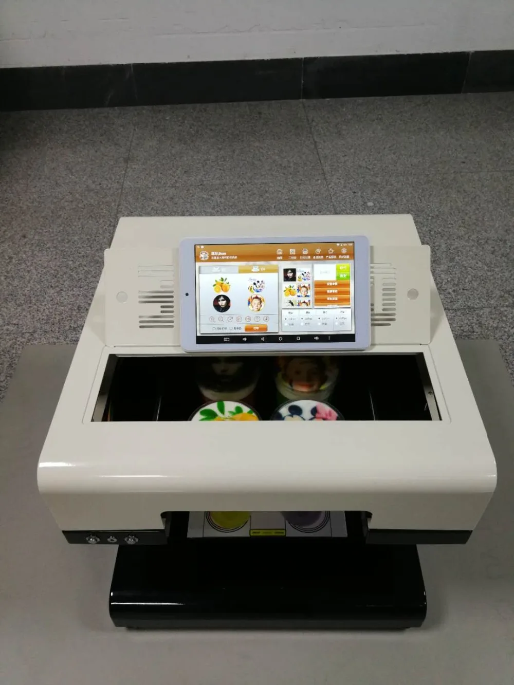 

High Quality Edible ink 4 Cup Selfie Coffee Printer price with tablet
