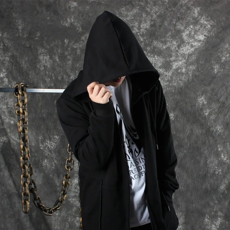 Harajuku guerre Ho Veste À Automne Shirts Rue Hoodies Éclair Surdimensionné Capuchon Hommes bleu Noir Femmes Fermeture Miduo Noir Casual Hiver Unisexe Anti HE5qxwE4