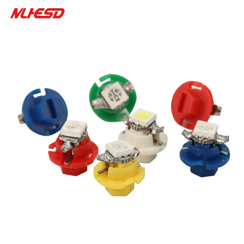 

100 X led t5 b8.4 B8.4D 5050 smd 1 led Auto Wedge led Dashboard Indicator Instrument Light 12V white red blue yellow green 10pcs