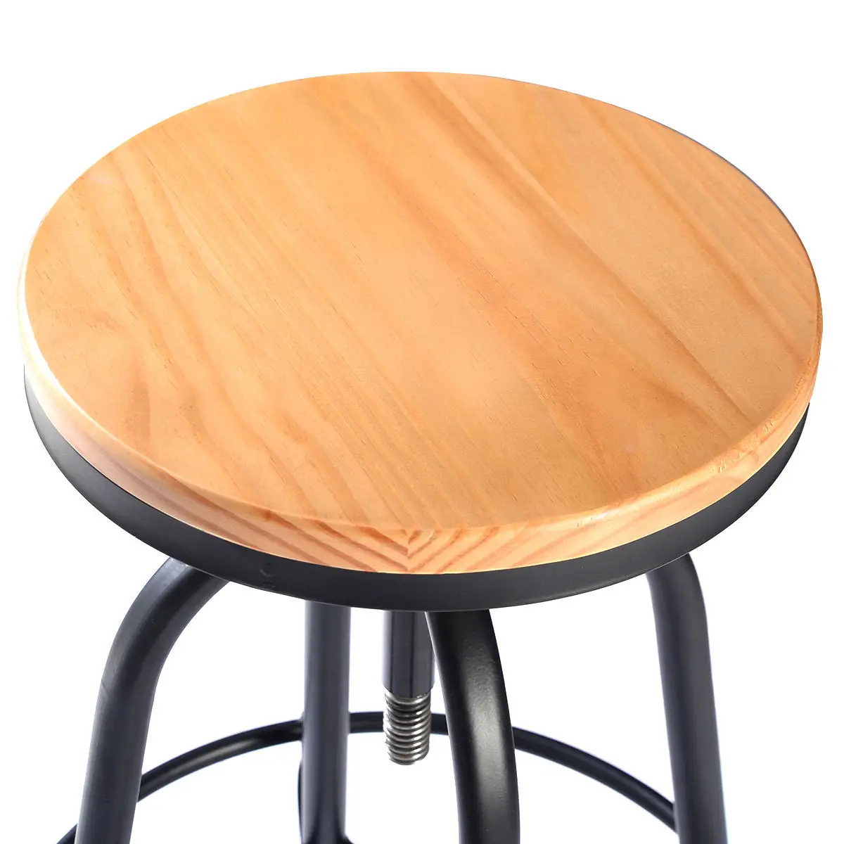 Giantex Set of 2 Vintage Bar Stools Industrial Wood Top Metal Design Pub Stool Chairs Adjustable Swivel Bar Stool 2*HW51305 Giantex Set of 2 Vintage Bar Stools Industrial Wood Top Metal Design Pub Stool Chairs Adjustable Swivel Bar Stool 2*HW51305